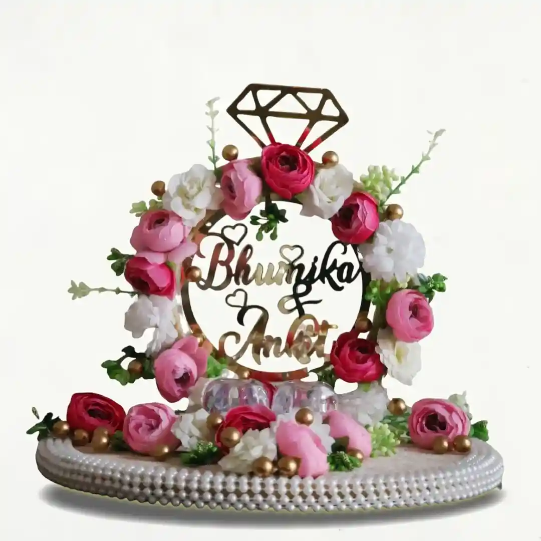 Customized Floral Engagement Ring Tray